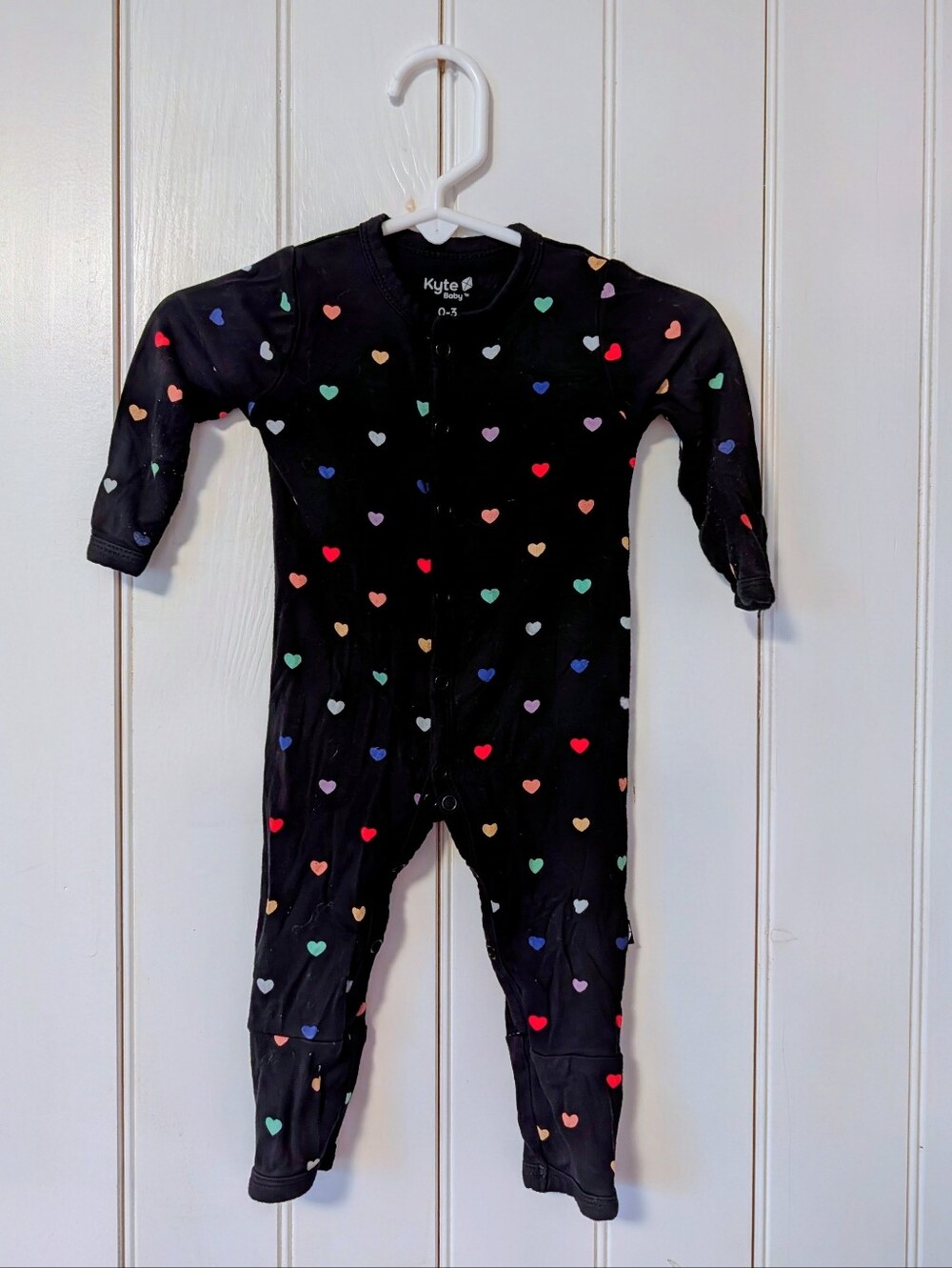 0-3 Month Kyte Baby Navy Heart-Print Kids One-Piece
